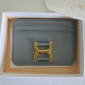GORGEOUS CHLOE MARCIE CARD HOLDER WALLET IN BLUE COLOR MADE IN ITALY NEW W/ TAGS